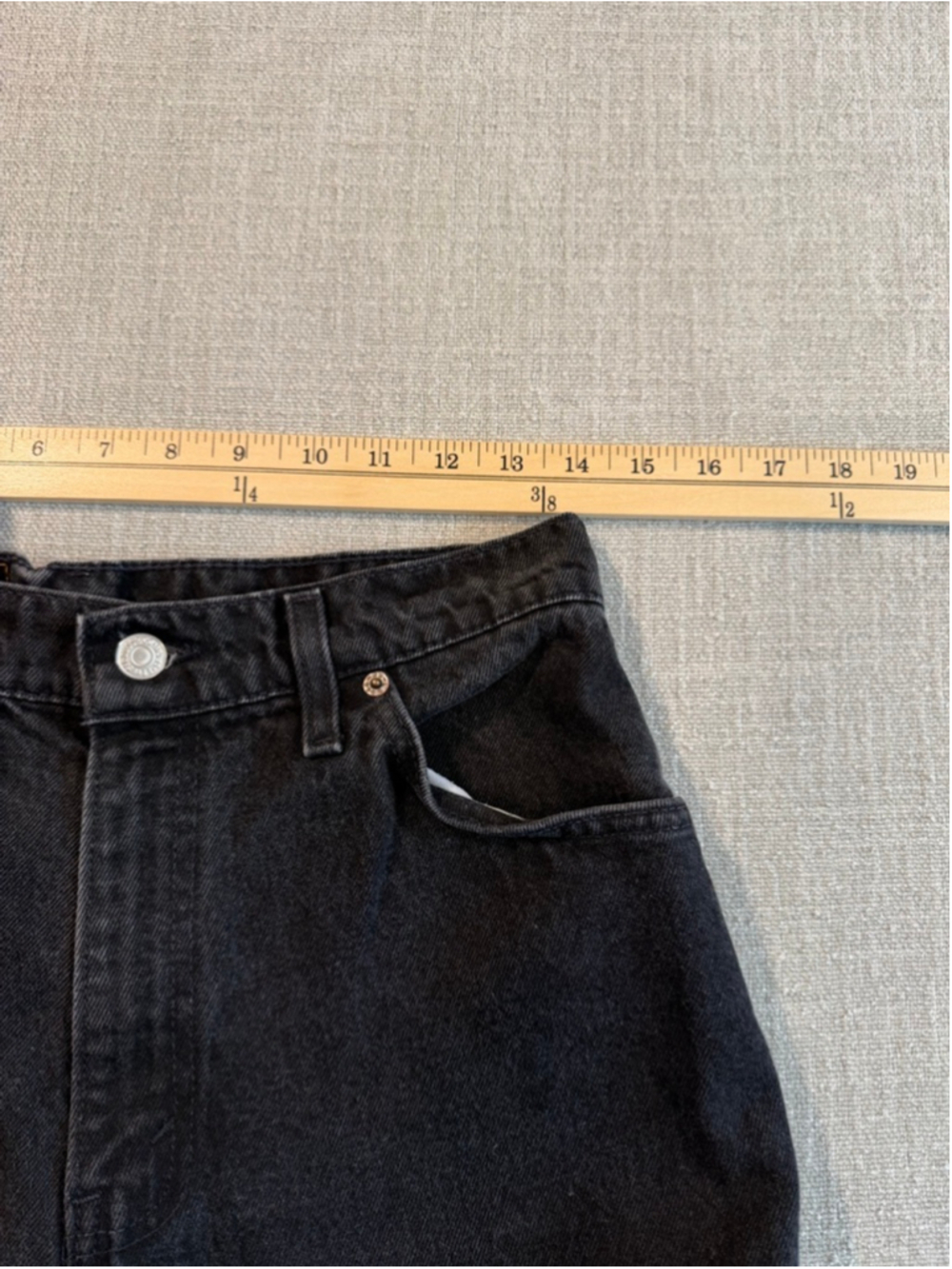 Levi’s 950 vintage 90s orange tag black wash relaxed tapered women’s size 11 - Picture 6 of 11